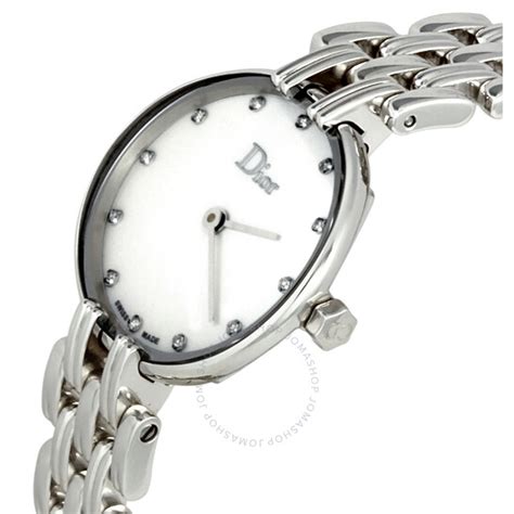 Dior Bagheera Quartz Diamond White Dial Ladies Watch 